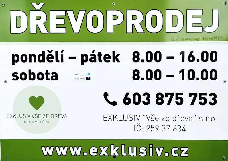 Aktuální otevírací doba dřevoprodeje Exklusiv v Dražkovicích