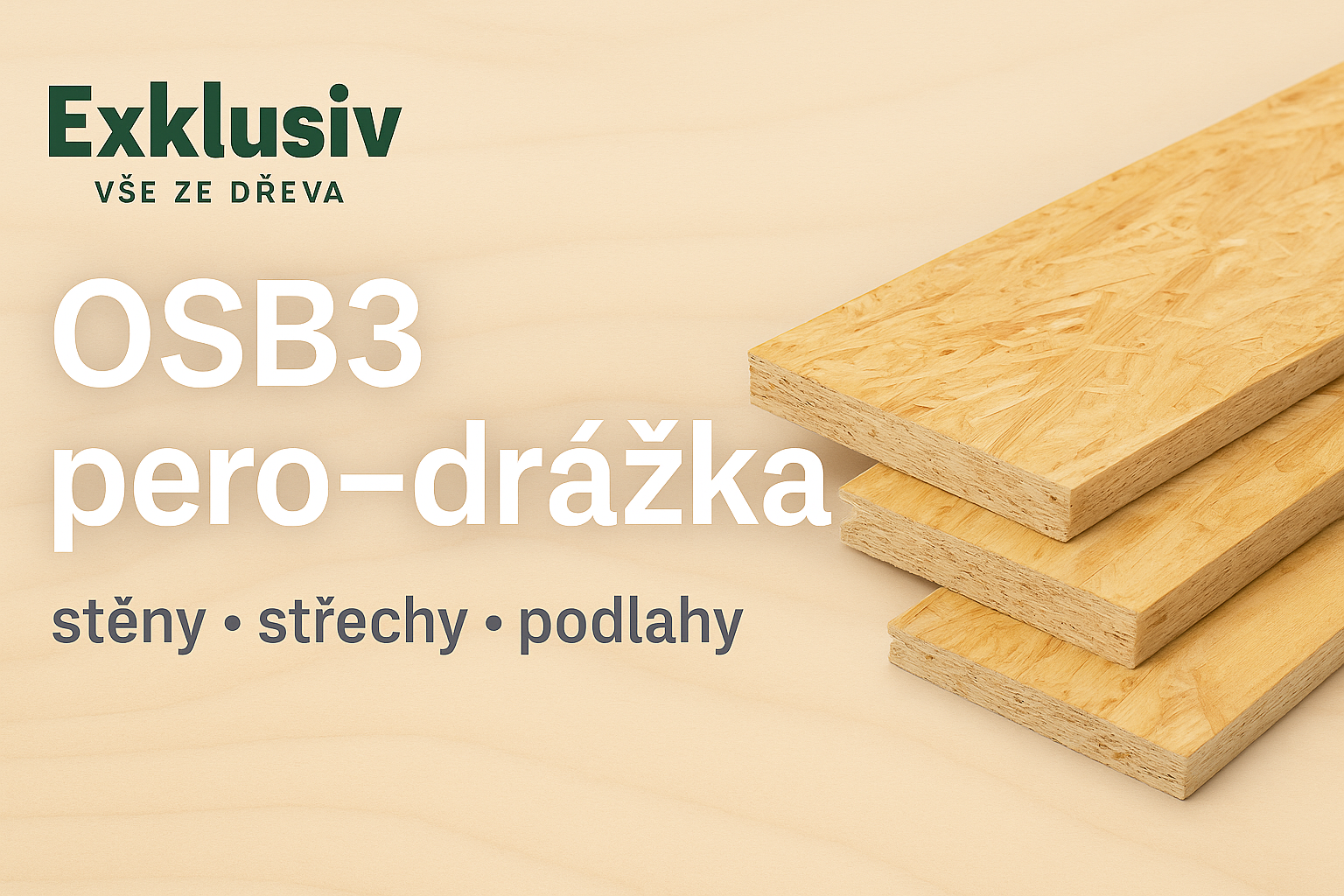 OSB3 desky Swiss Krono s perem a drážkou pro podlahy a konstrukce