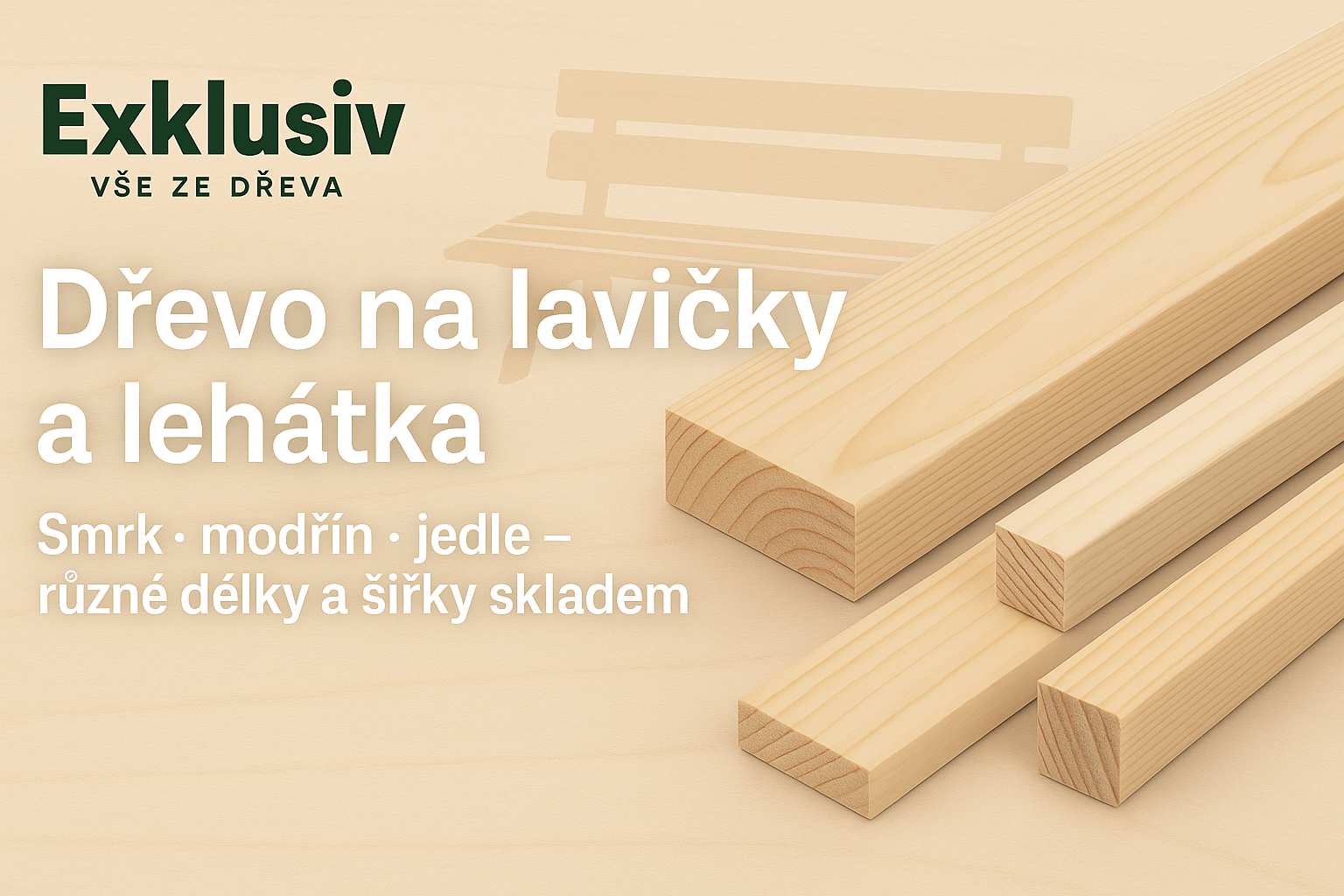 Hoblované dřevo na lavičky a lehátka
