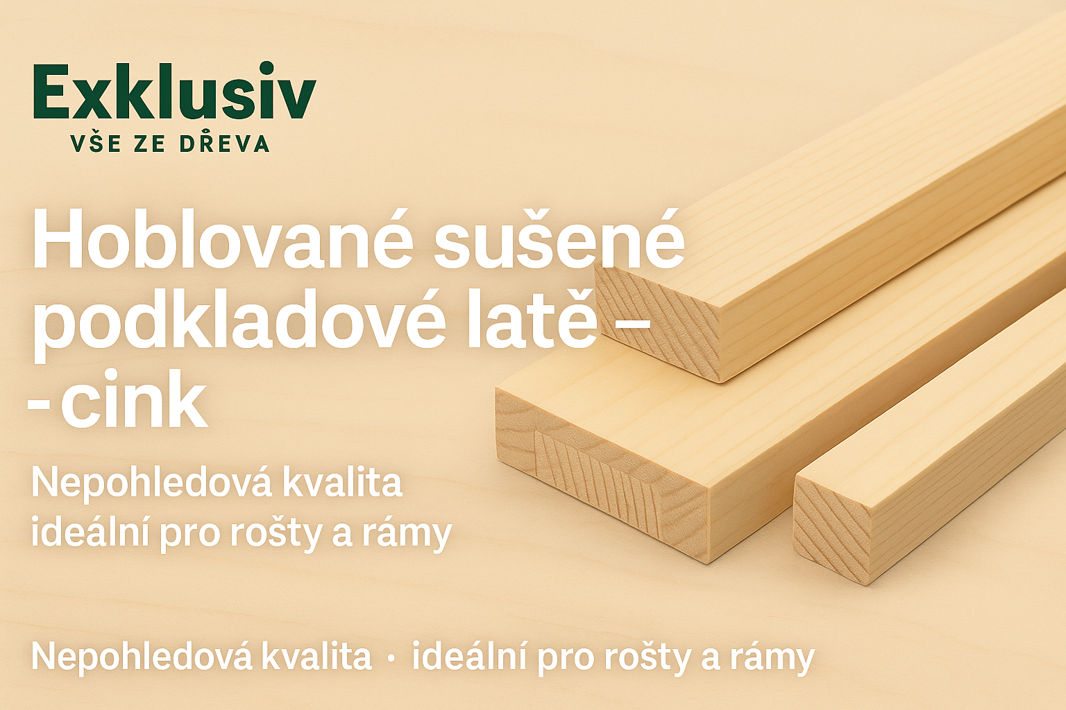 Hoblované sušené podkladové latě cink pro rošty a pomocné rámy